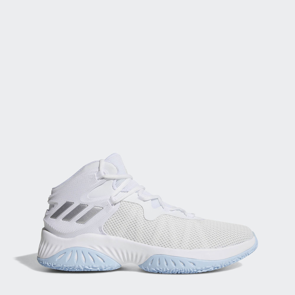 Adidas Explosive Bounce - παπουτσια μπασκετ ανδρικα - Ασπρα/Ασημι Μεταλλικός/Γκρι,Μέγεθος: EU 36 – 5